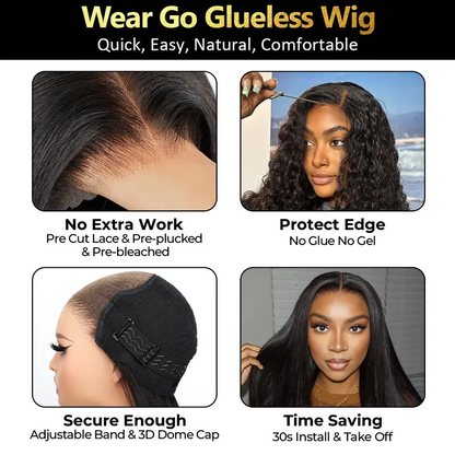 Sale Happening Now: 70% OFF – Pre-Cut Lace Kinky Straight 360 Full Lace Frontal Glueless Wig with a Hidden Adjustable Fit System, Pre-Plucked Human Hair Wig