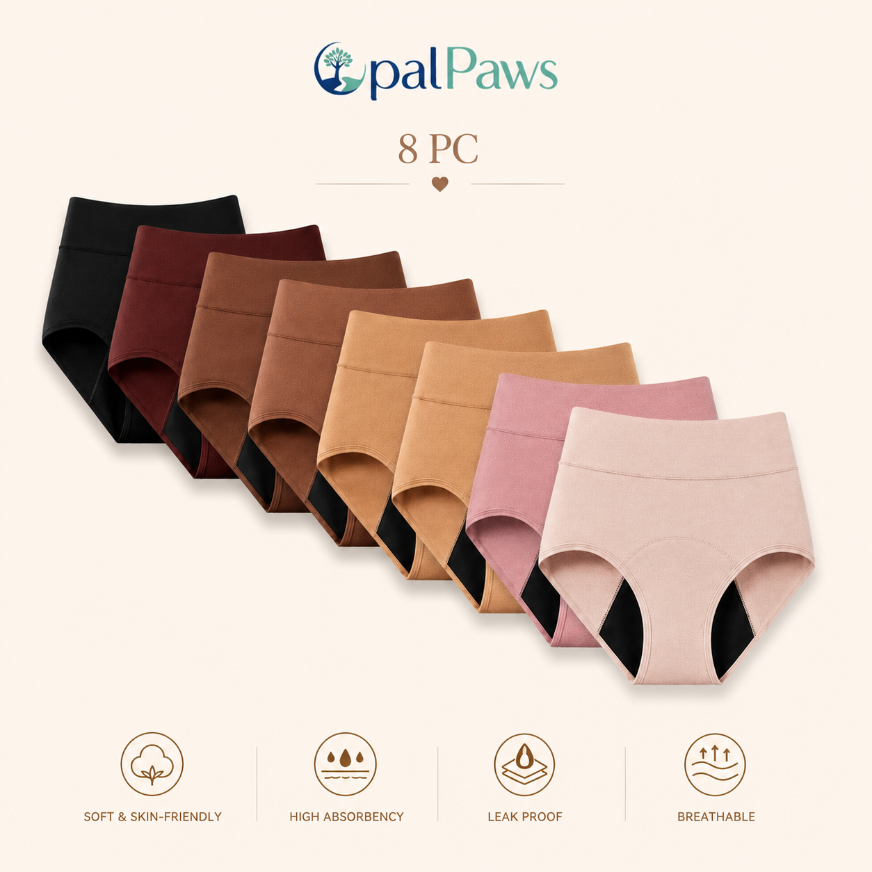 8-Pack Multi-Color Underwear Set（6+2FREE）
