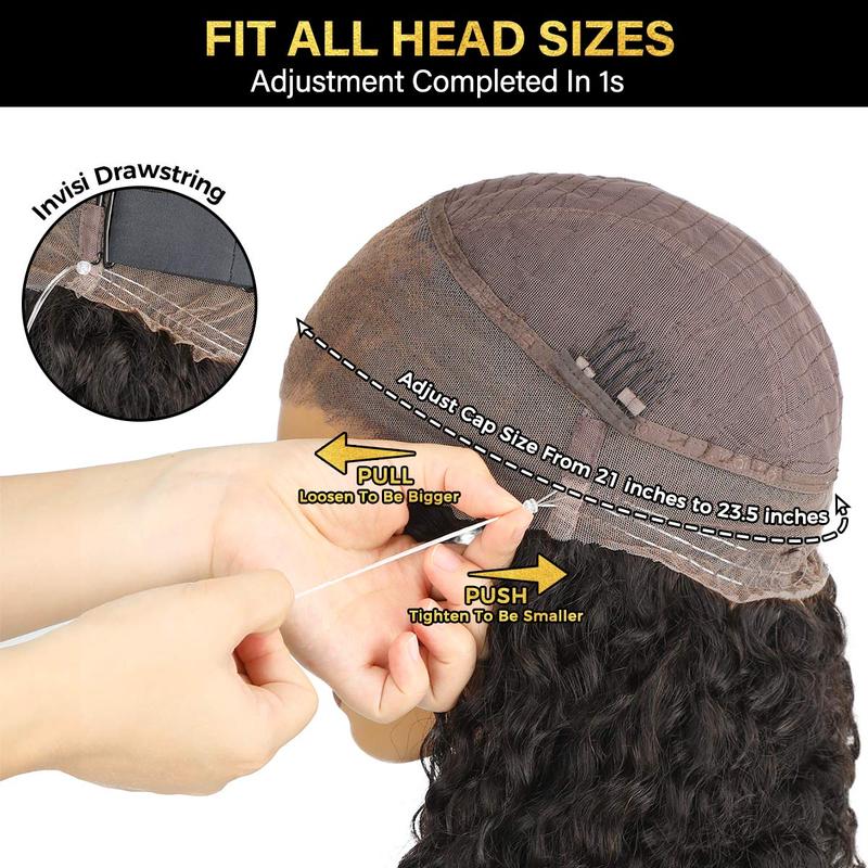 Sale Happening Now: 70% OFF – Pre-Cut Lace Kinky Straight 360 Full Lace Frontal Glueless Wig with a Hidden Adjustable Fit System, Pre-Plucked Human Hair Wig