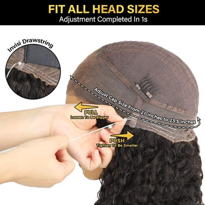 Sale Happening Now: 70% OFF – Pre-Cut Lace Kinky Straight 360 Full Lace Frontal Glueless Wig with a Hidden Adjustable Fit System, Pre-Plucked Human Hair Wig