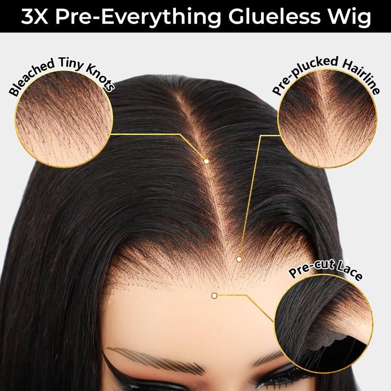Sale Happening Now: 70% OFF – Pre-Cut Lace Kinky Straight 360 Full Lace Frontal Glueless Wig with a Hidden Adjustable Fit System, Pre-Plucked Human Hair Wig